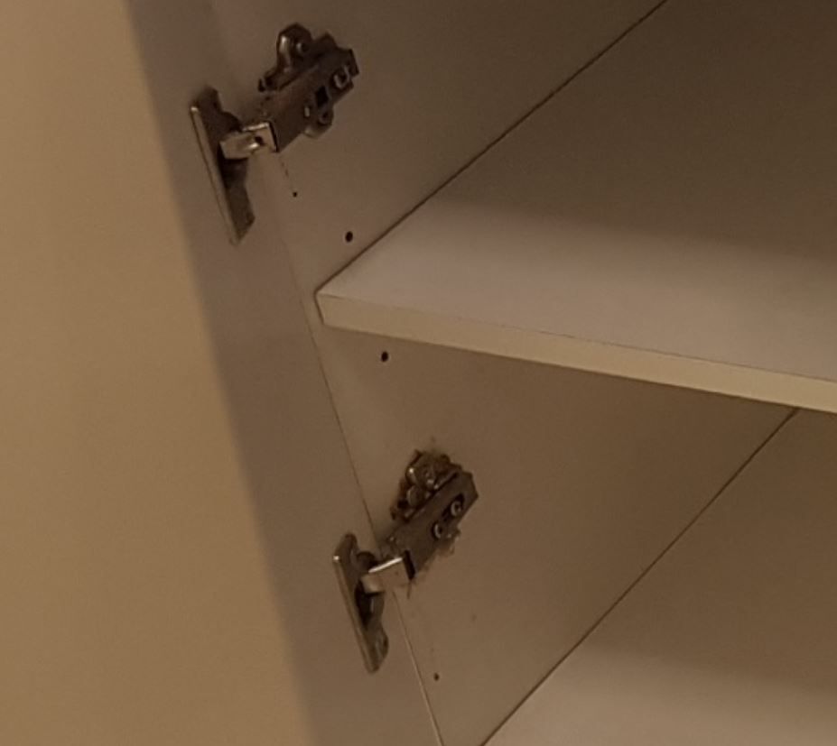 Cracks on the door hinge area Vanity Bunnings community