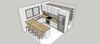 Move the entire kitchen 1100 mm forward to create a walk in pantry at the back of your kitchen and a servery window through the dividing wall.