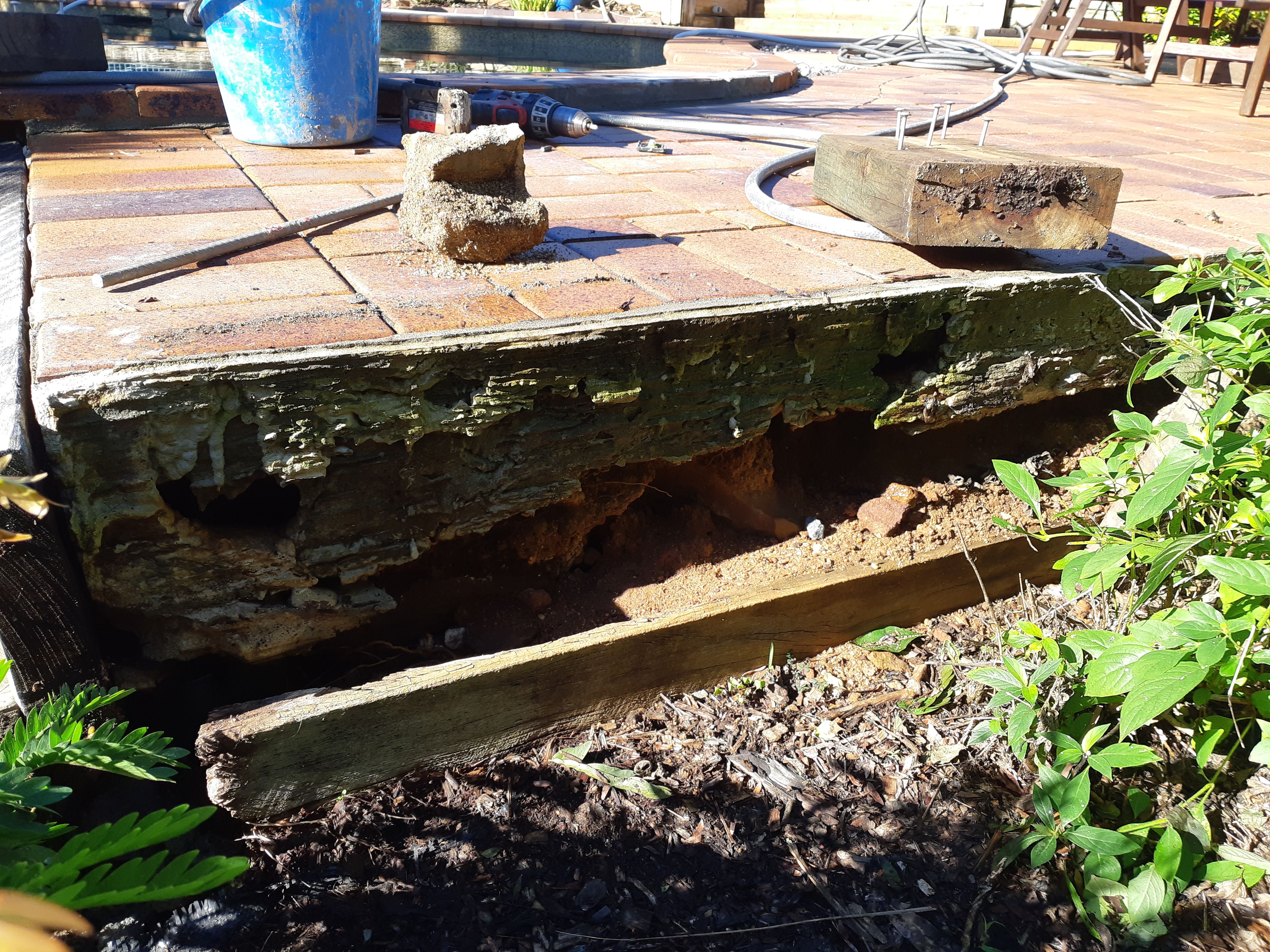 concrete repair under wood and pavered s... | Bunnings Workshop community