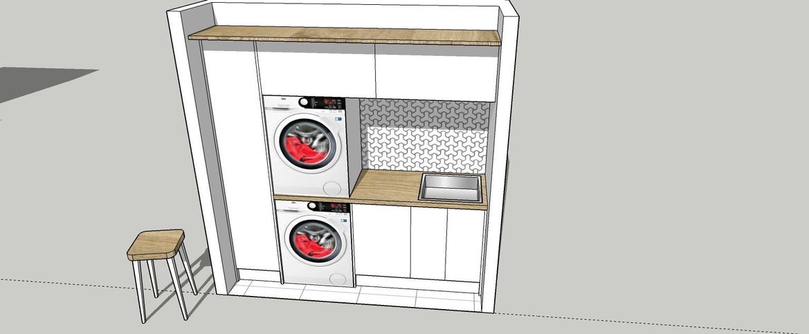 Yes the dryer can go on the bench top. Please make sure to tell your builder so that they will reinforce the fiting of the bench top.