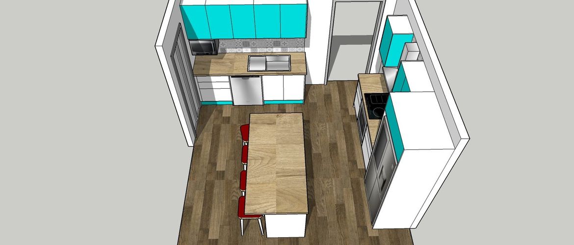 The answer is "Yes" there is enough space on both sides of the island for you to walk through.