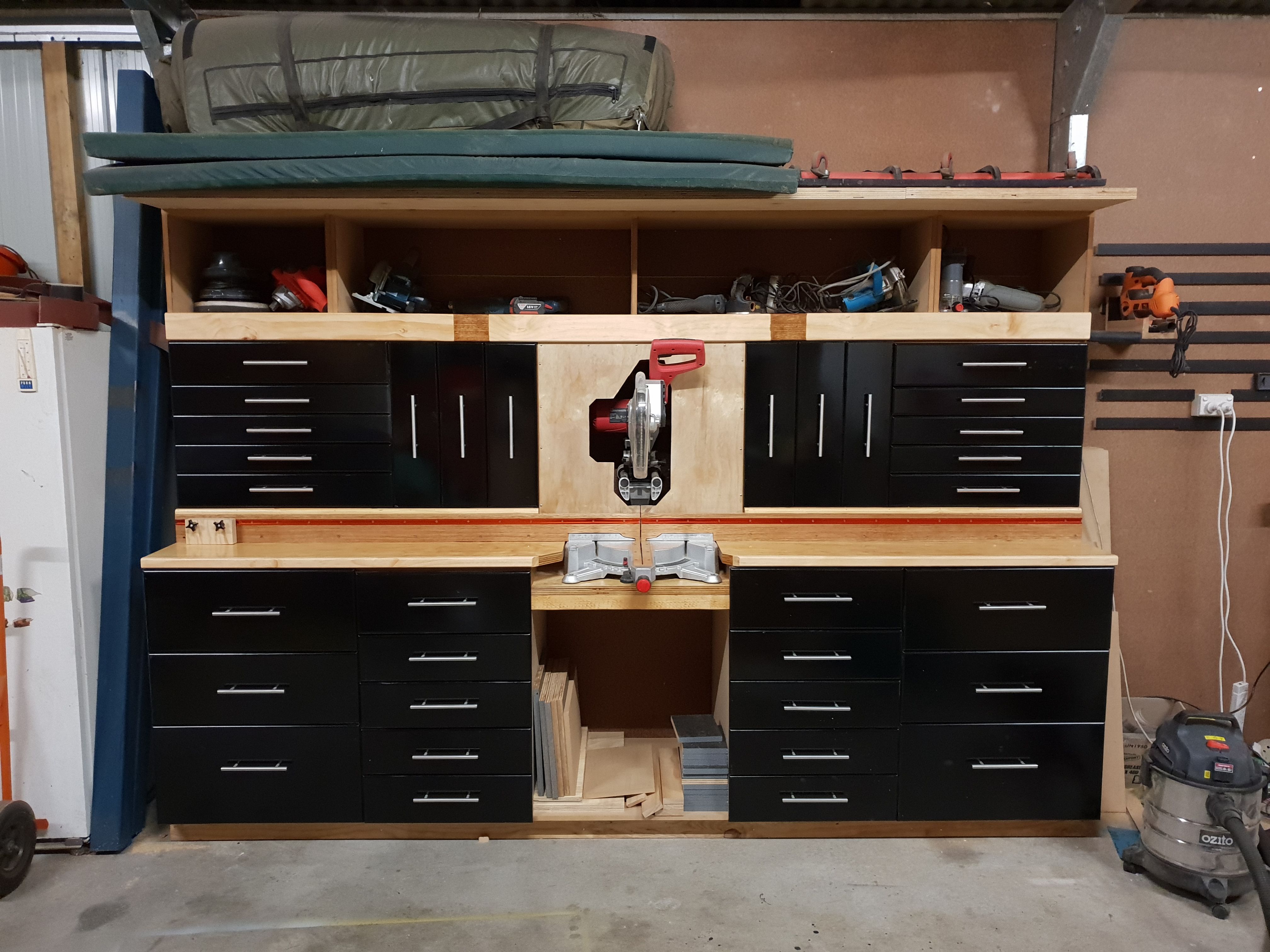 Mitre saw workbench with storage Bunnings community