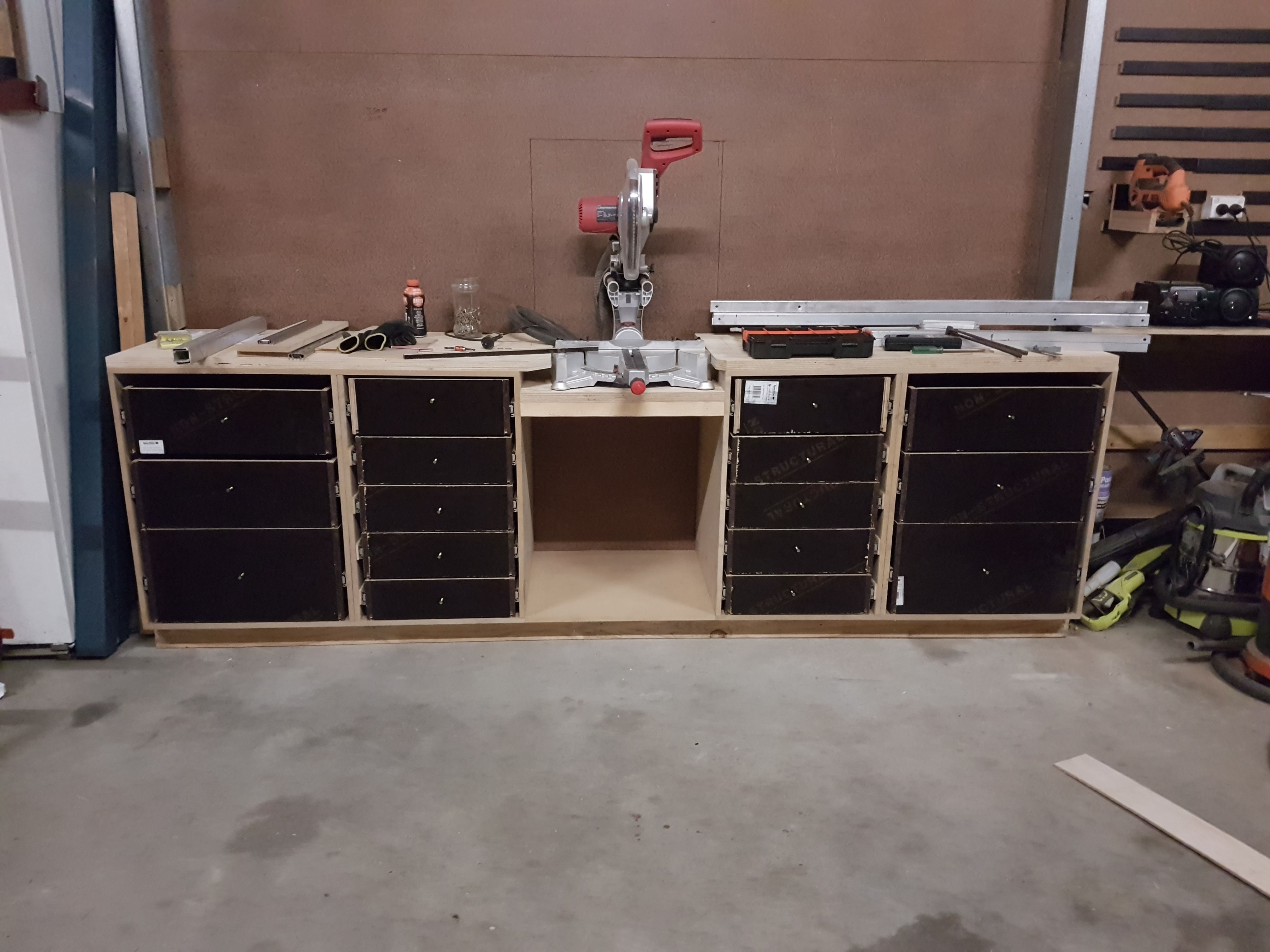 Mitre saw workbench with storage Bunnings community