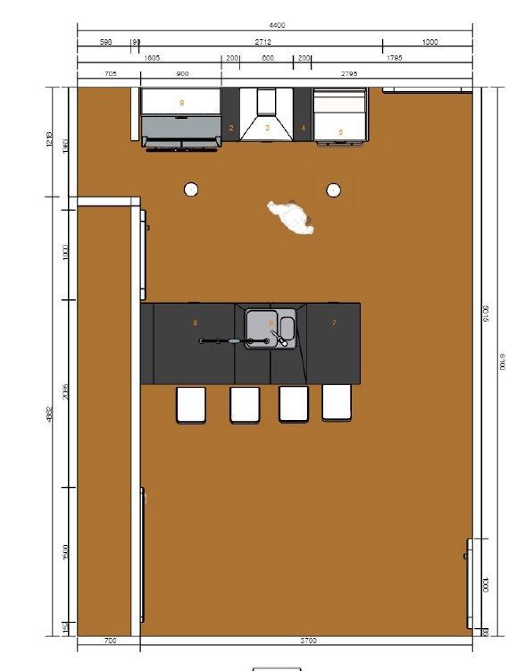 kitchen/dining floorplan