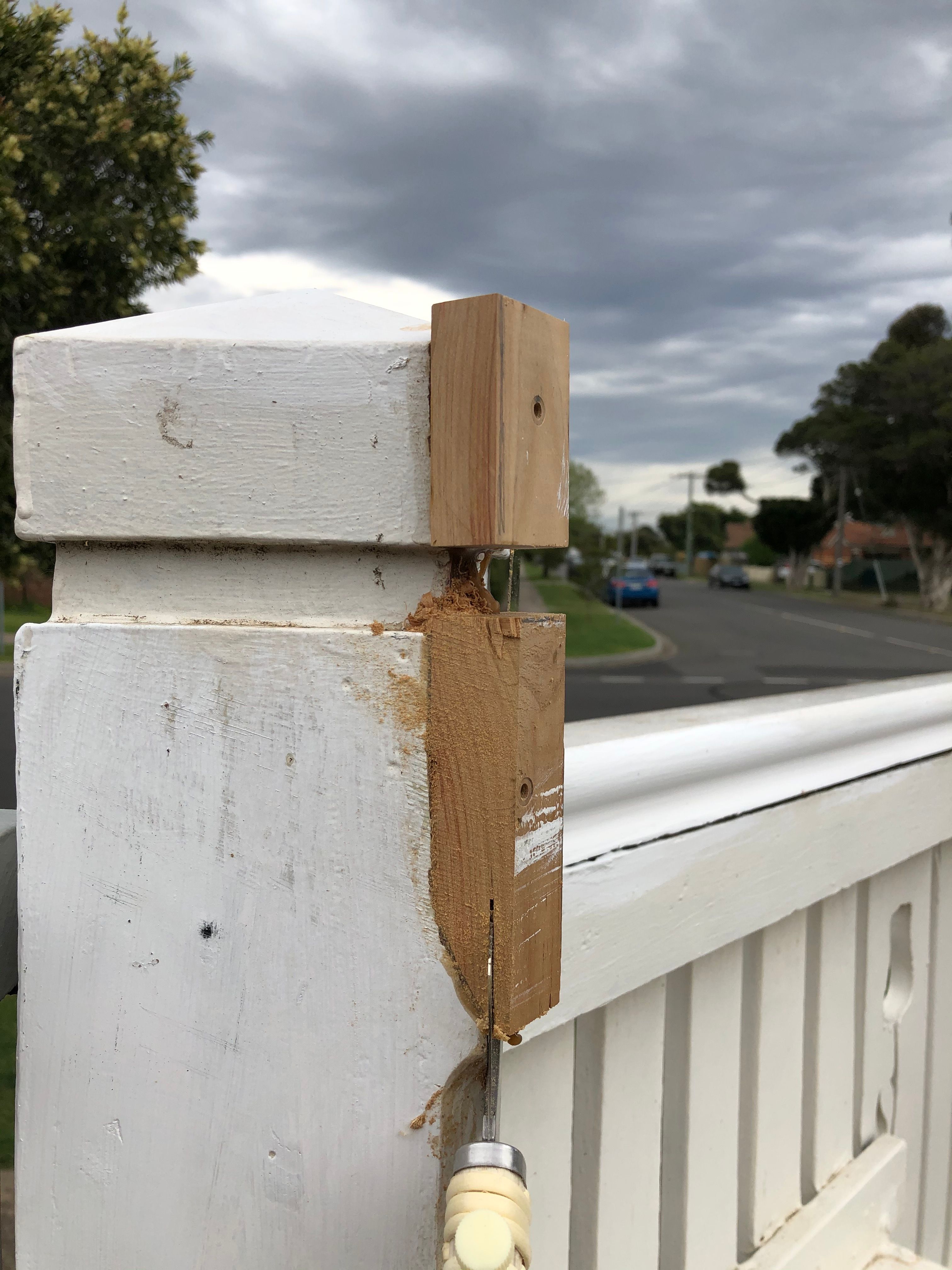 Front fence post repair corner rotting t... Bunnings community