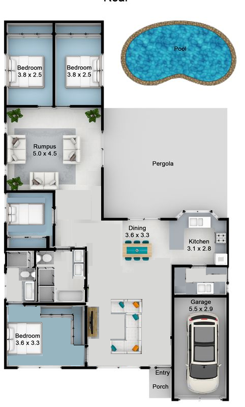 Floor plan (with walls knocked out)