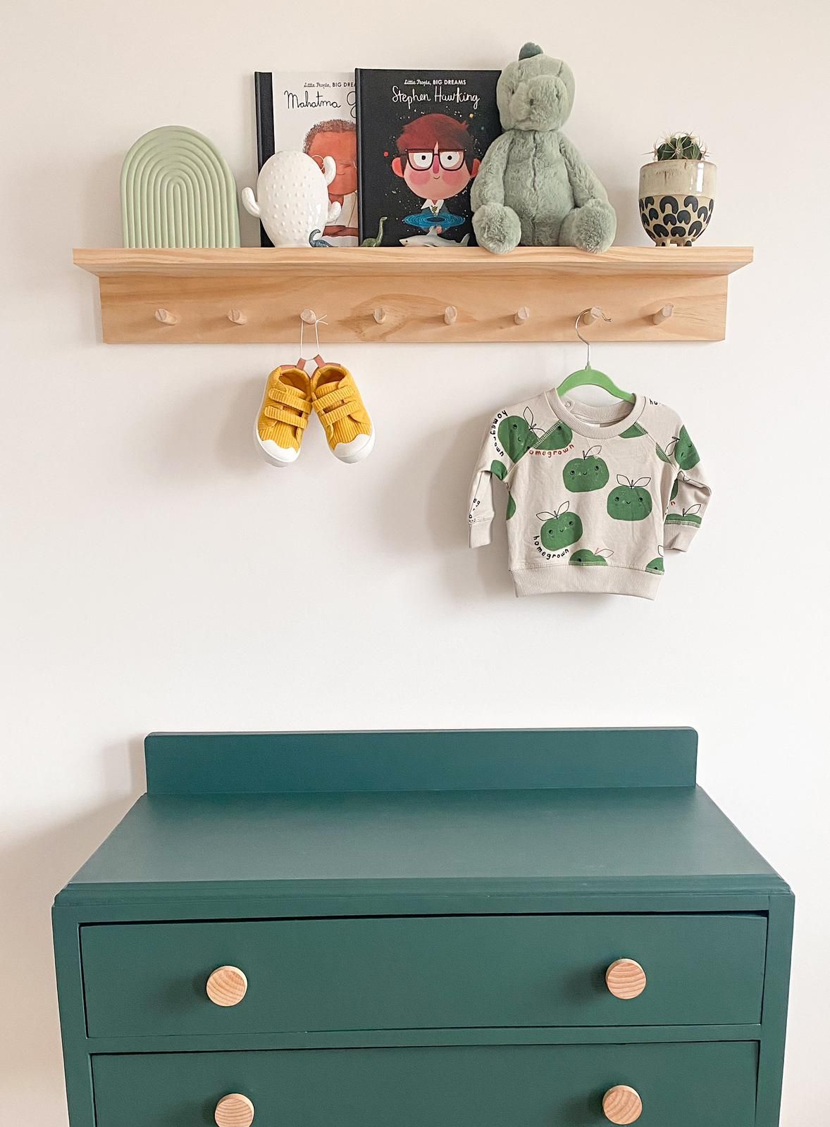 Floating timber shelf with hooks Bunnings community