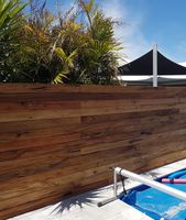 Fence makeover for the pool area