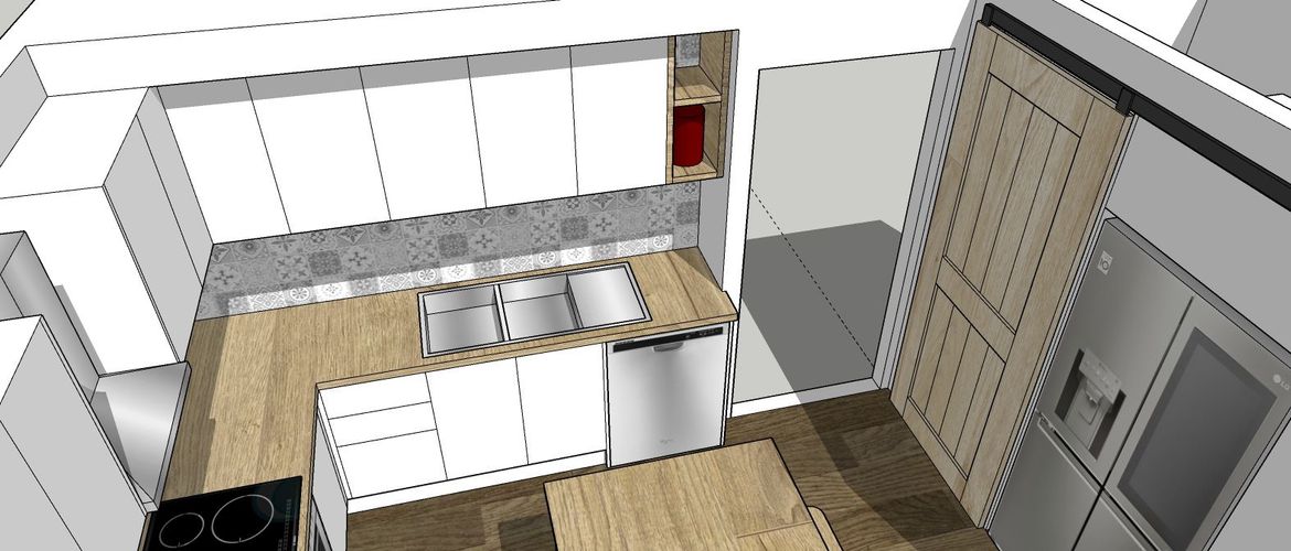 This is the best spot for your sink as you can tap in from the plumbing of the bathroom which is just on the other side of this wall.