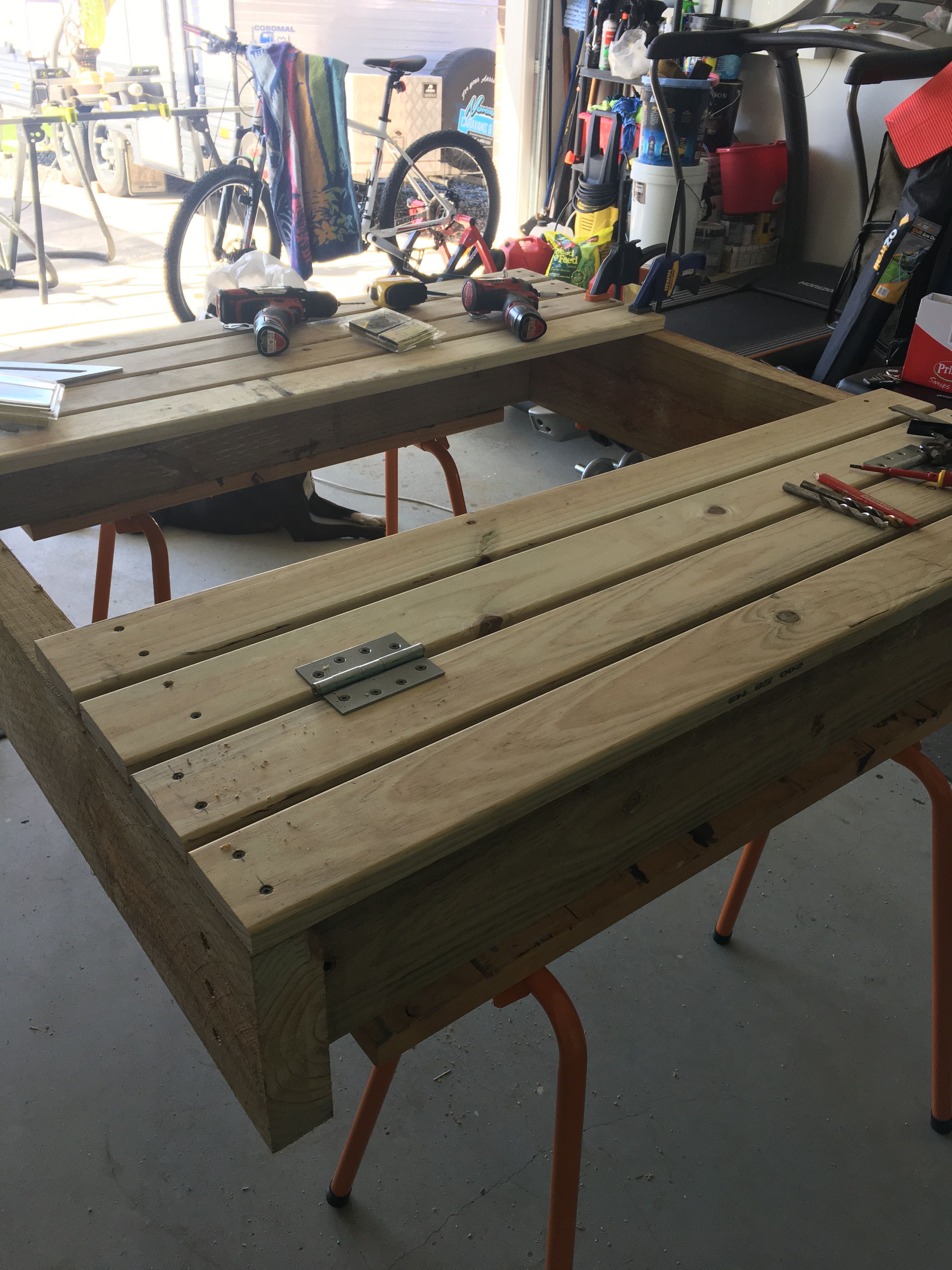 Sand pit with builtin seats and cover Bunnings community