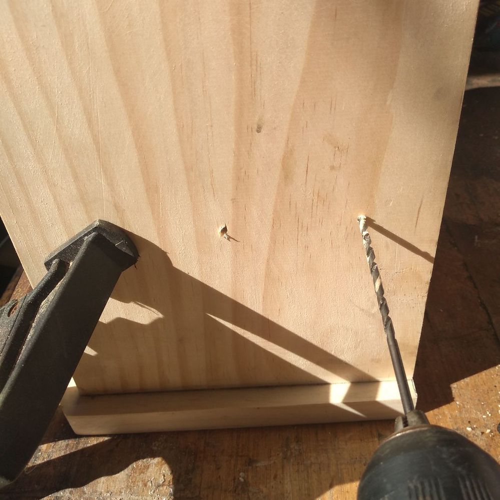 5.7 Pre-drilling horizontal through side piece.jpeg