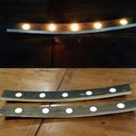 Recycled wine barretl tealight candle holders