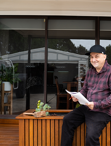 Joe is most proud of his back decking with planter boxes.
