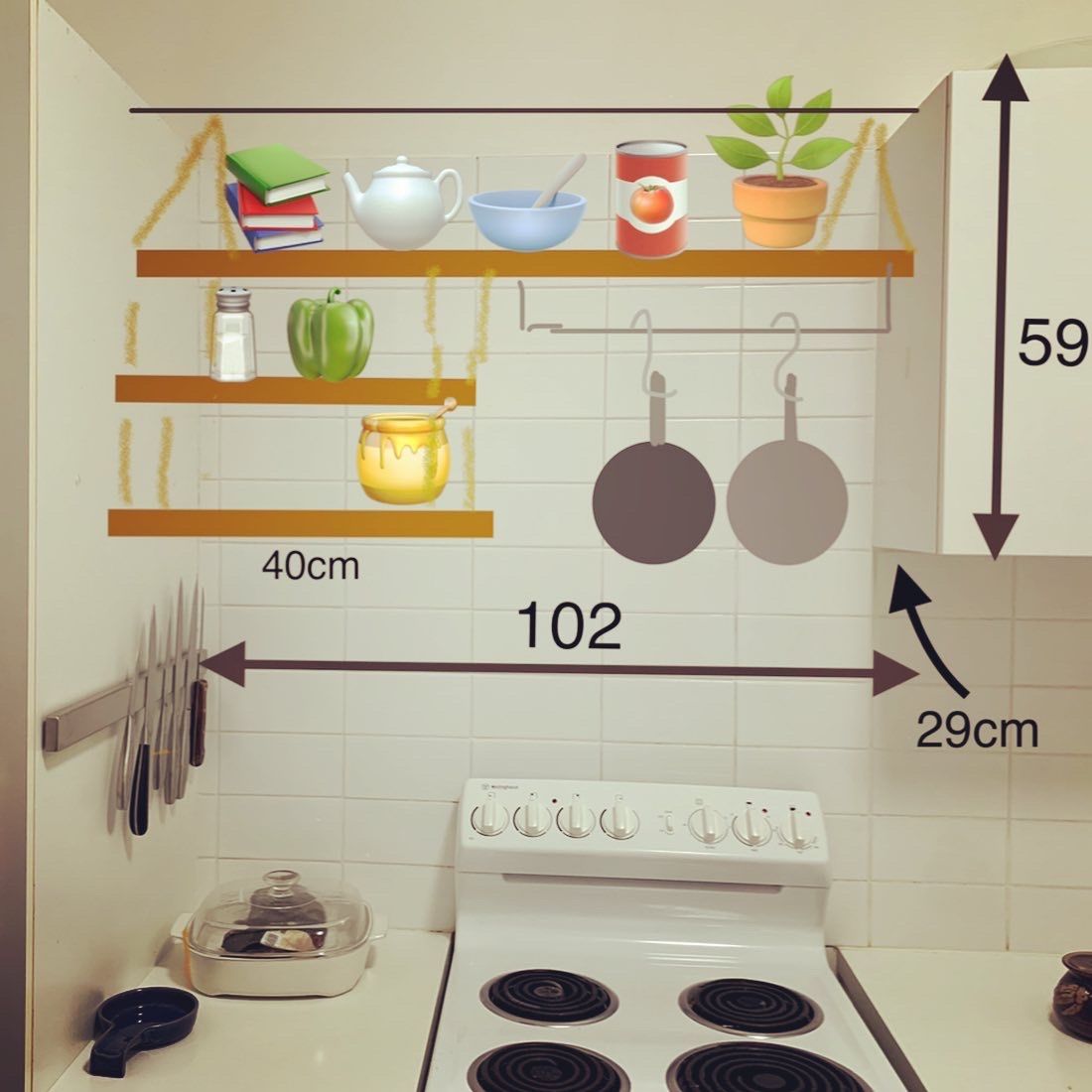 Open kitchen shelving Bunnings community