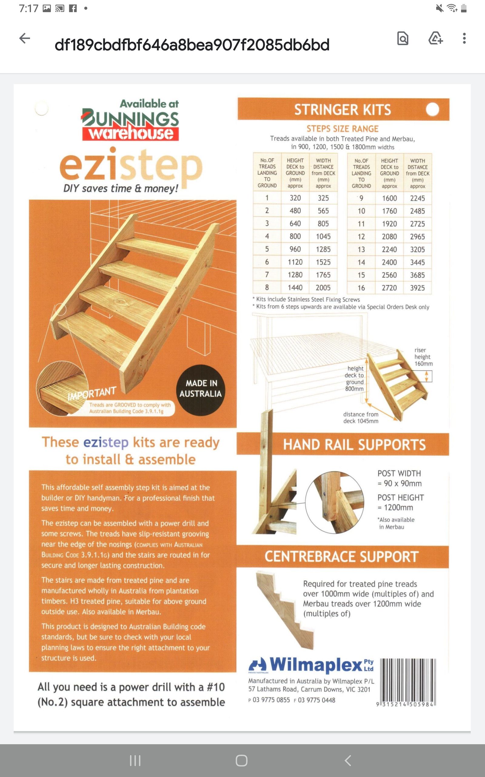 Front yard stairs Bunnings community