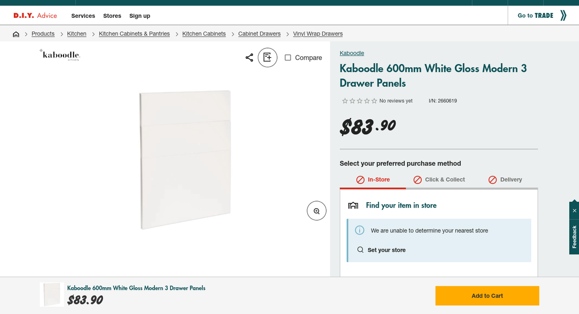 This is the basic gloss white drawer front.