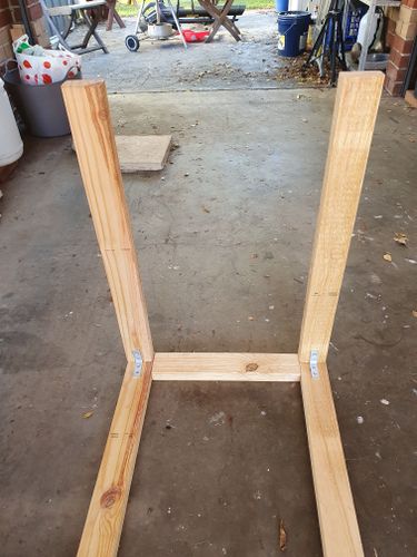 Assembling the timber frame