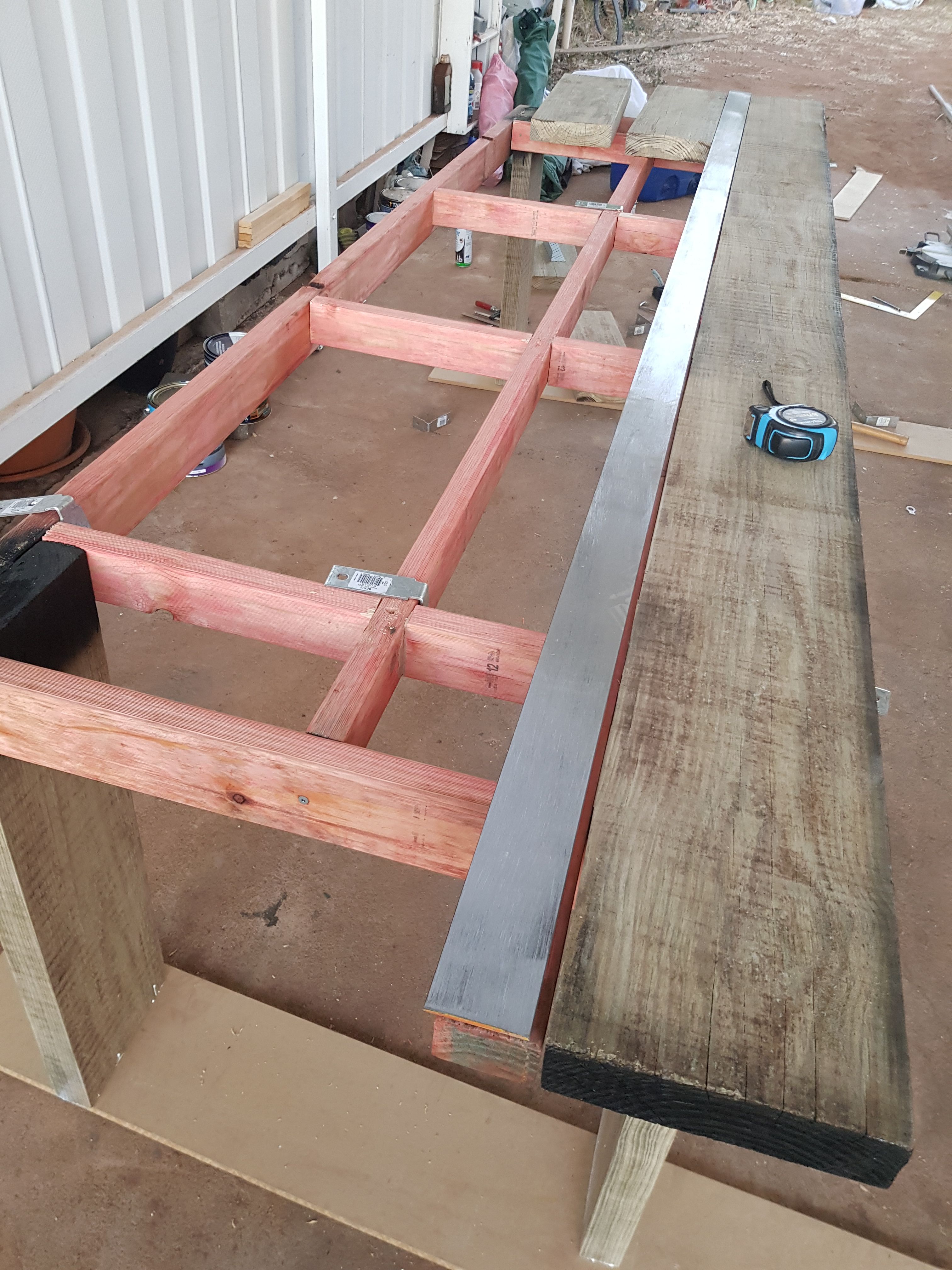 D.I.Y. table with iron bar Bunnings community