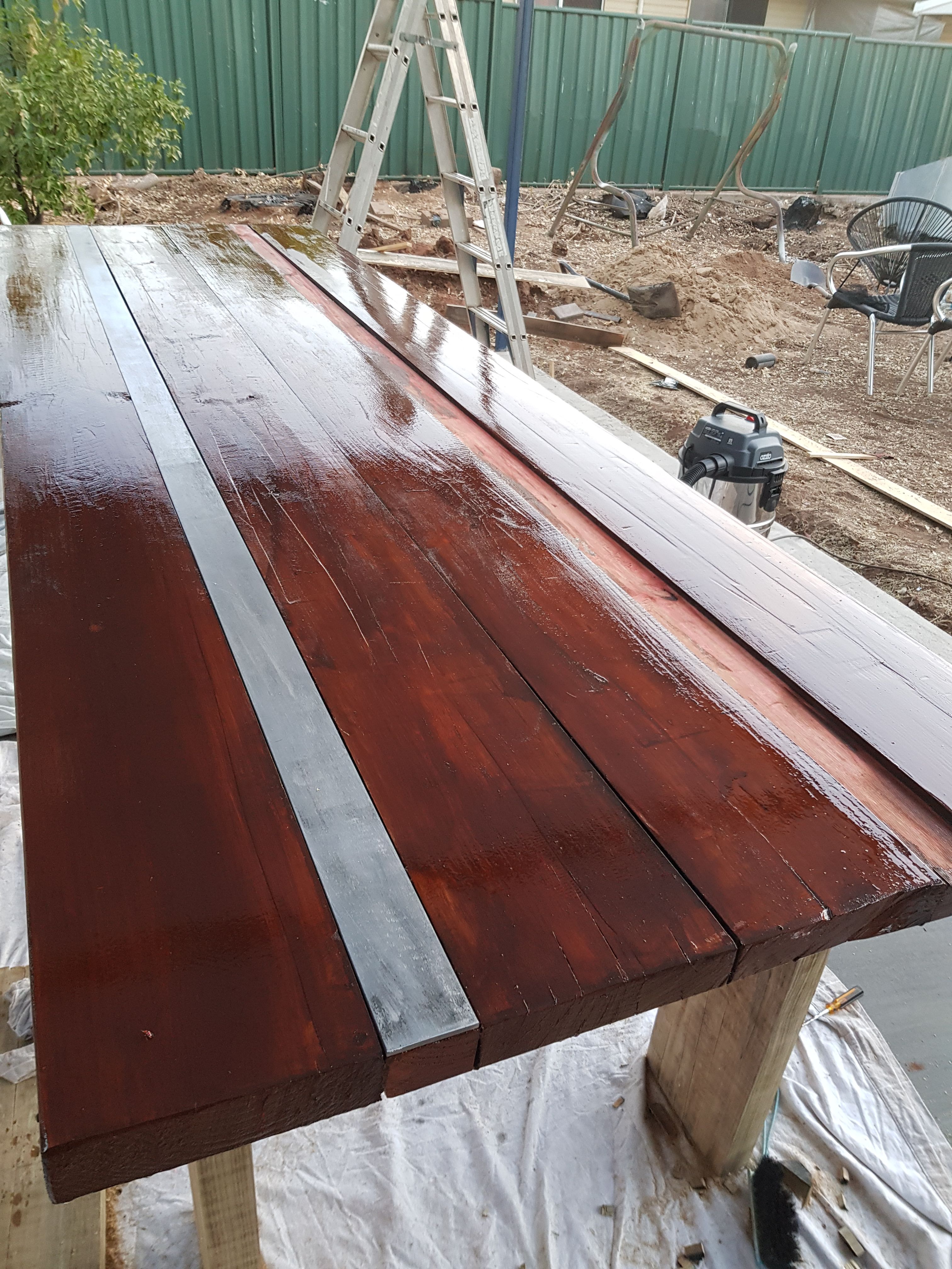 D.I.Y. table with iron bar Bunnings community