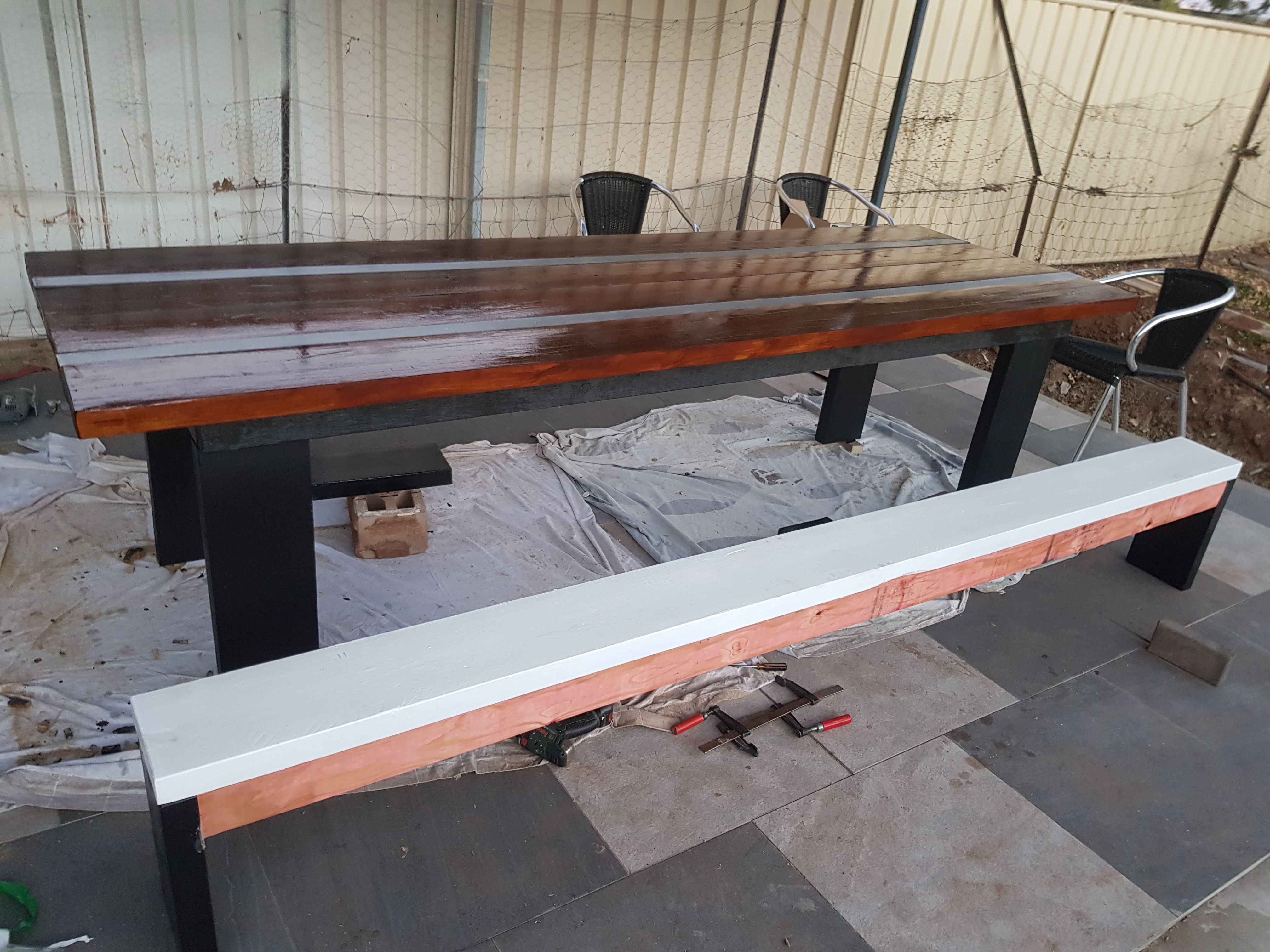 D.I.Y. table with iron bar Bunnings community