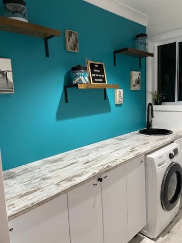 Laundry Redo With Kaboodle Cabinets And, Laundry Wall Cabinets Bunnings