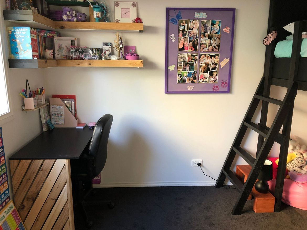 Floating timber shelf with hooks Bunnings community