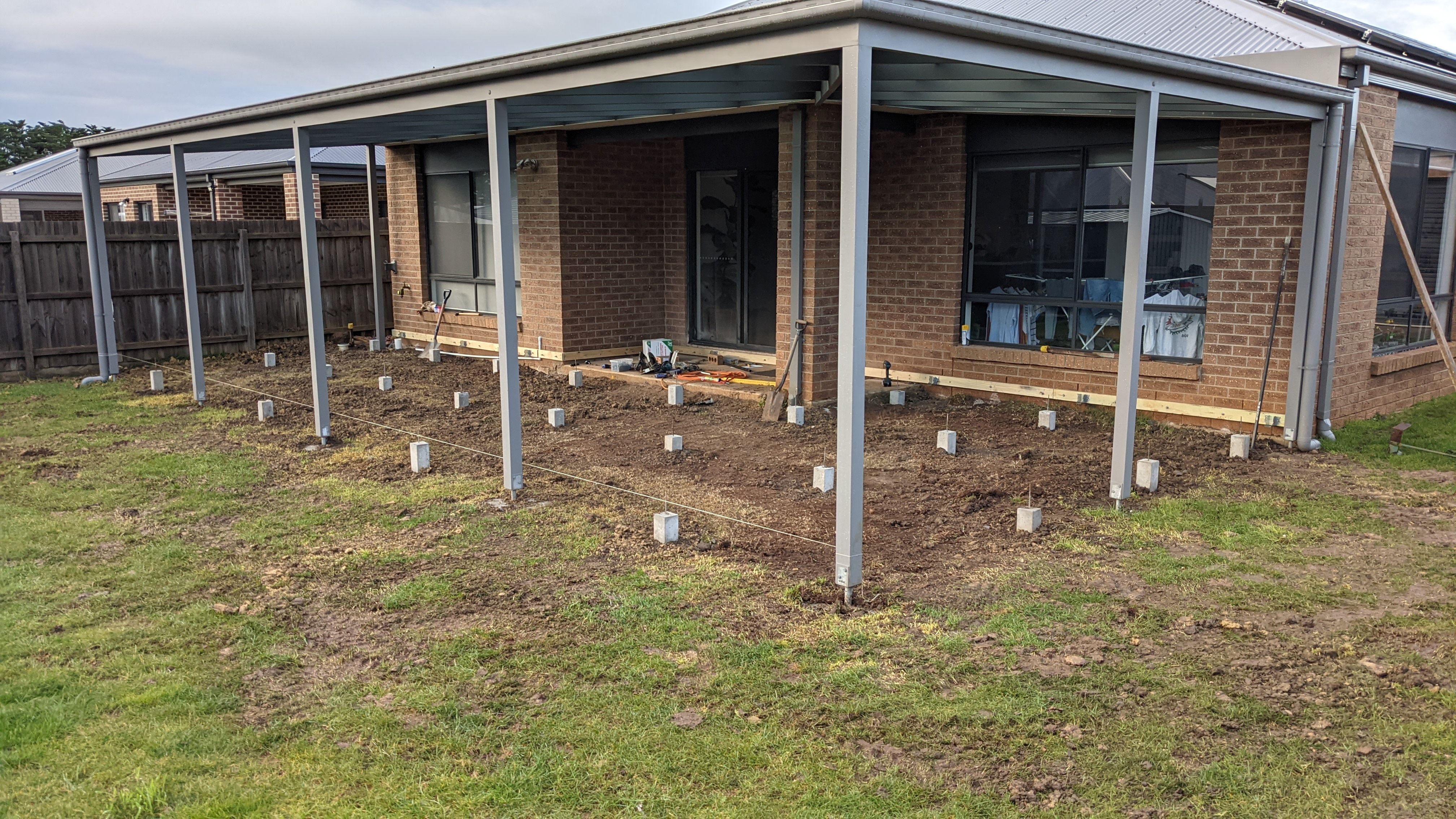 Verandah and deck build on new house Bunnings community