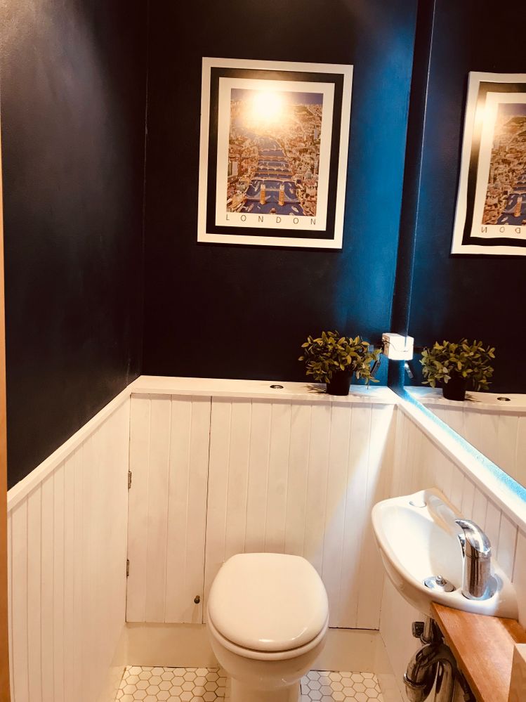 Add the colour and light into this small toilet