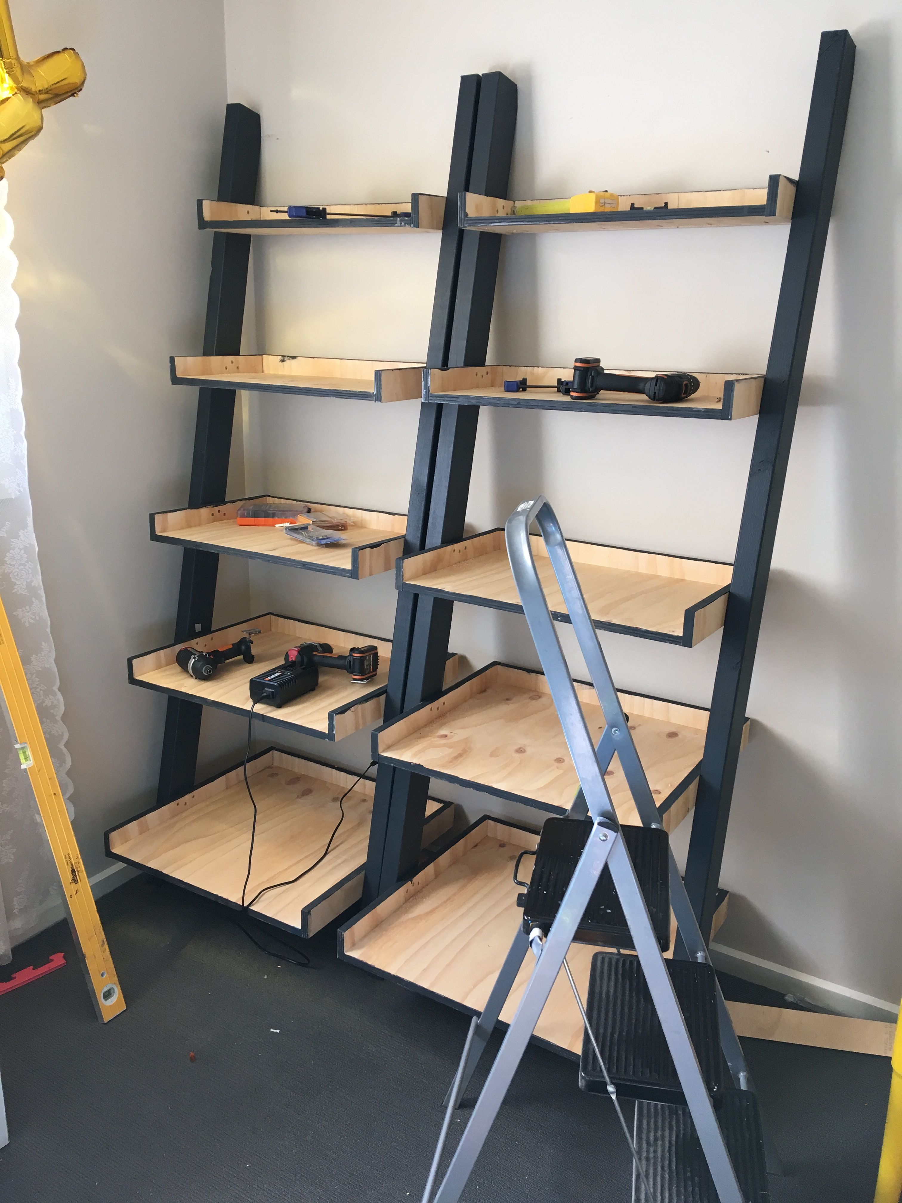 Ladder shelves with plywood and 90x45 Bunnings community