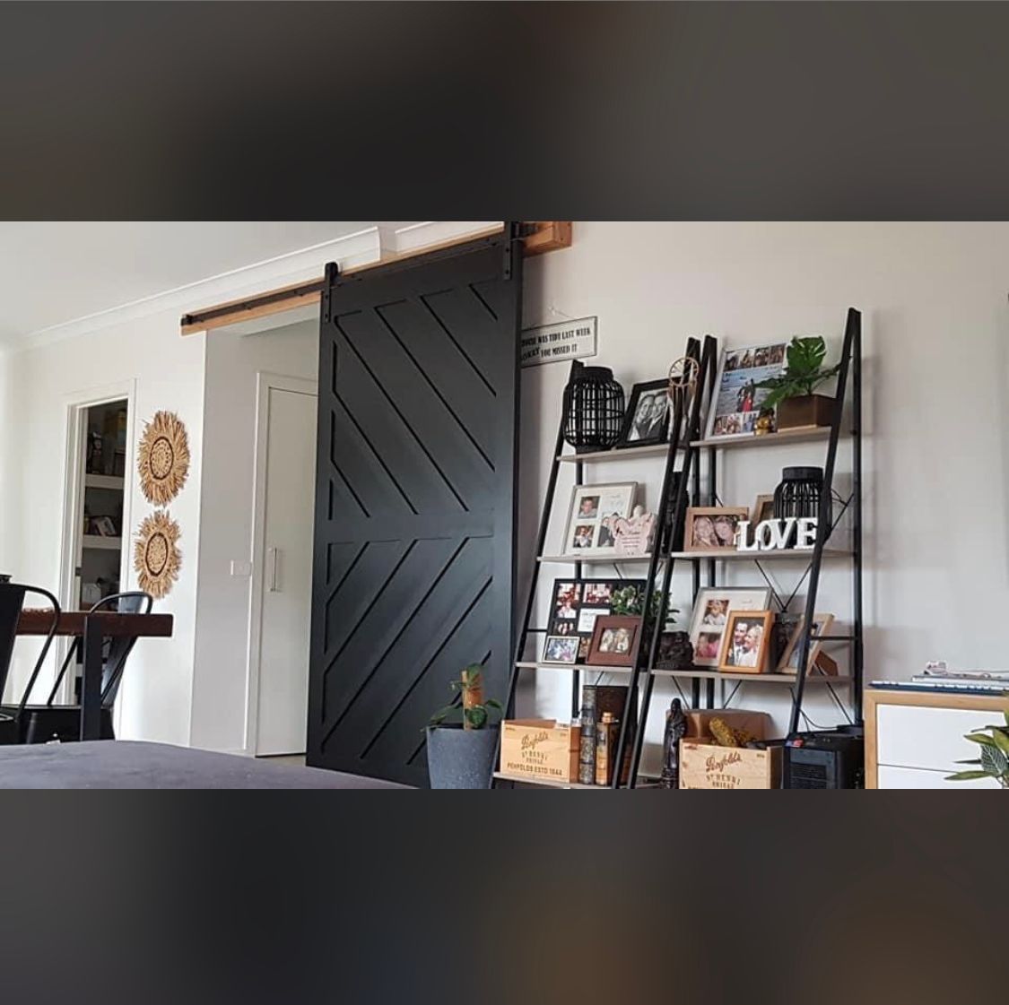 Barn door made from MDF and installed on... Bunnings community