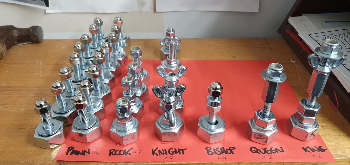 Nuts and bolts chess set by the Bunnings... Bunnings community