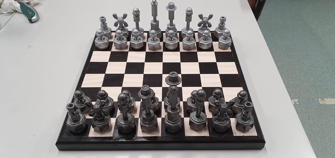 Nuts and bolts chess set by the Bunnings... Bunnings community
