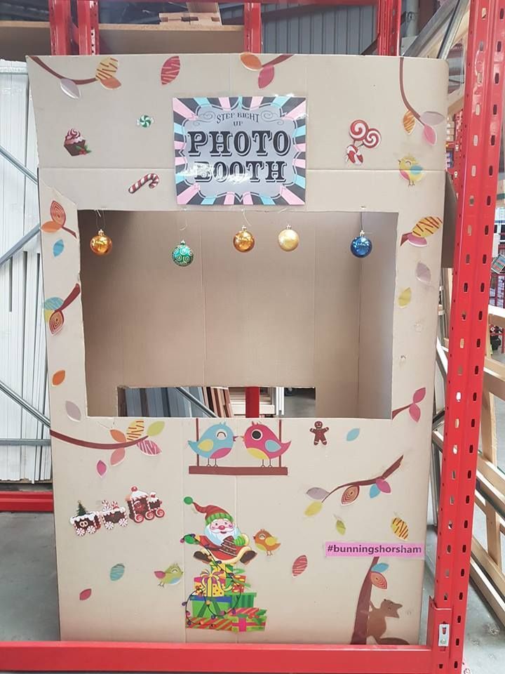 Photo booth created with boxes