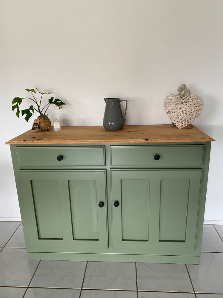 Painted upcycled buffet with brass handl... Bunnings community