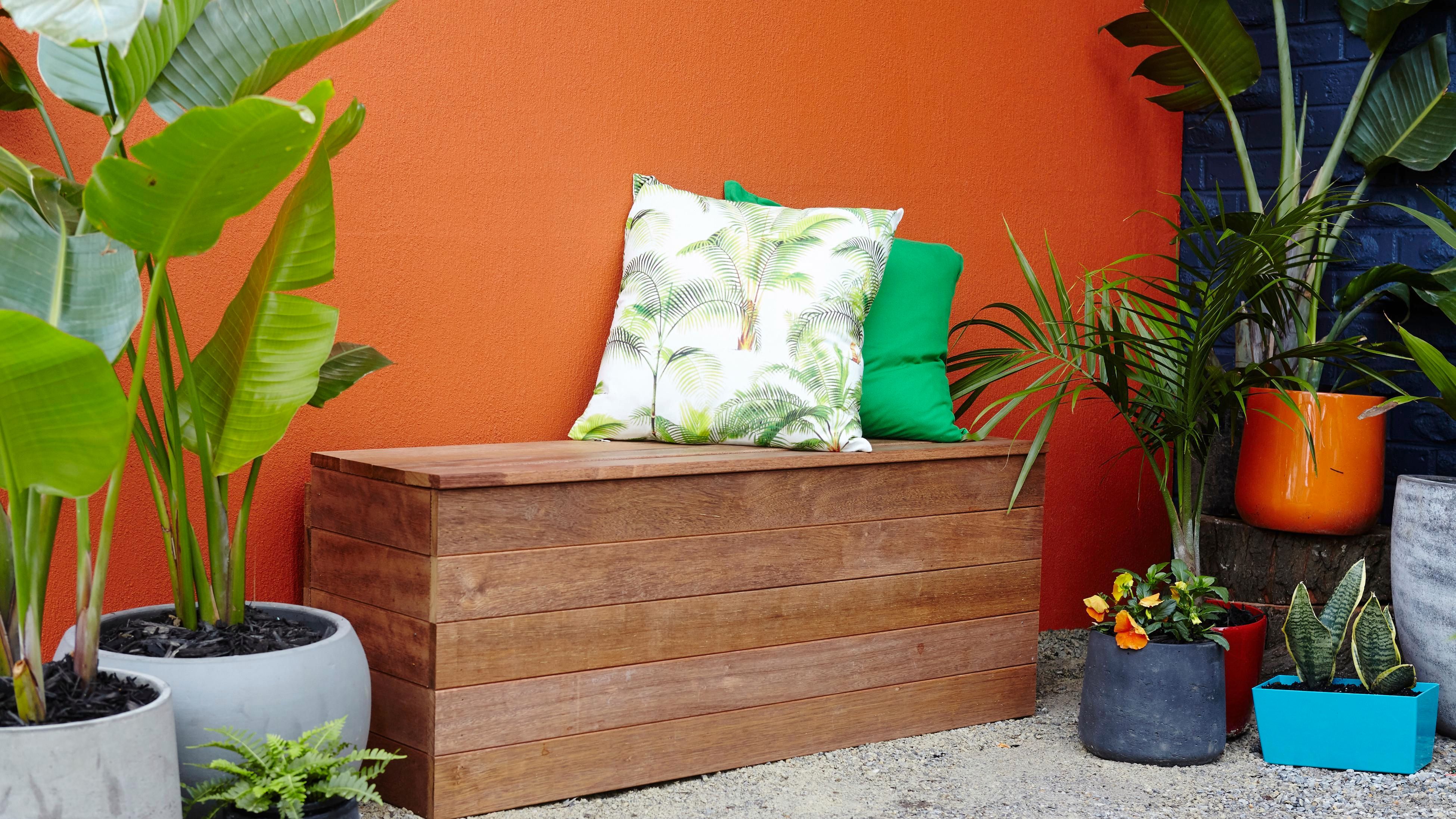 Outdoor Bench Seat Ideas Bunnings, Outdoor Bench Seat With Storage Bunnings