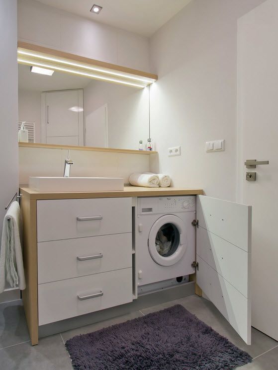 Solved Re Integrating Vanity With Washing Mach Bunnings Work Community - Is It Ok To Put A Washing Machine In Bathroom
