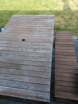 Weathered Outdoor Table and Benches
