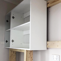 Rufaro built a timber frame to mount storage units in his laundry