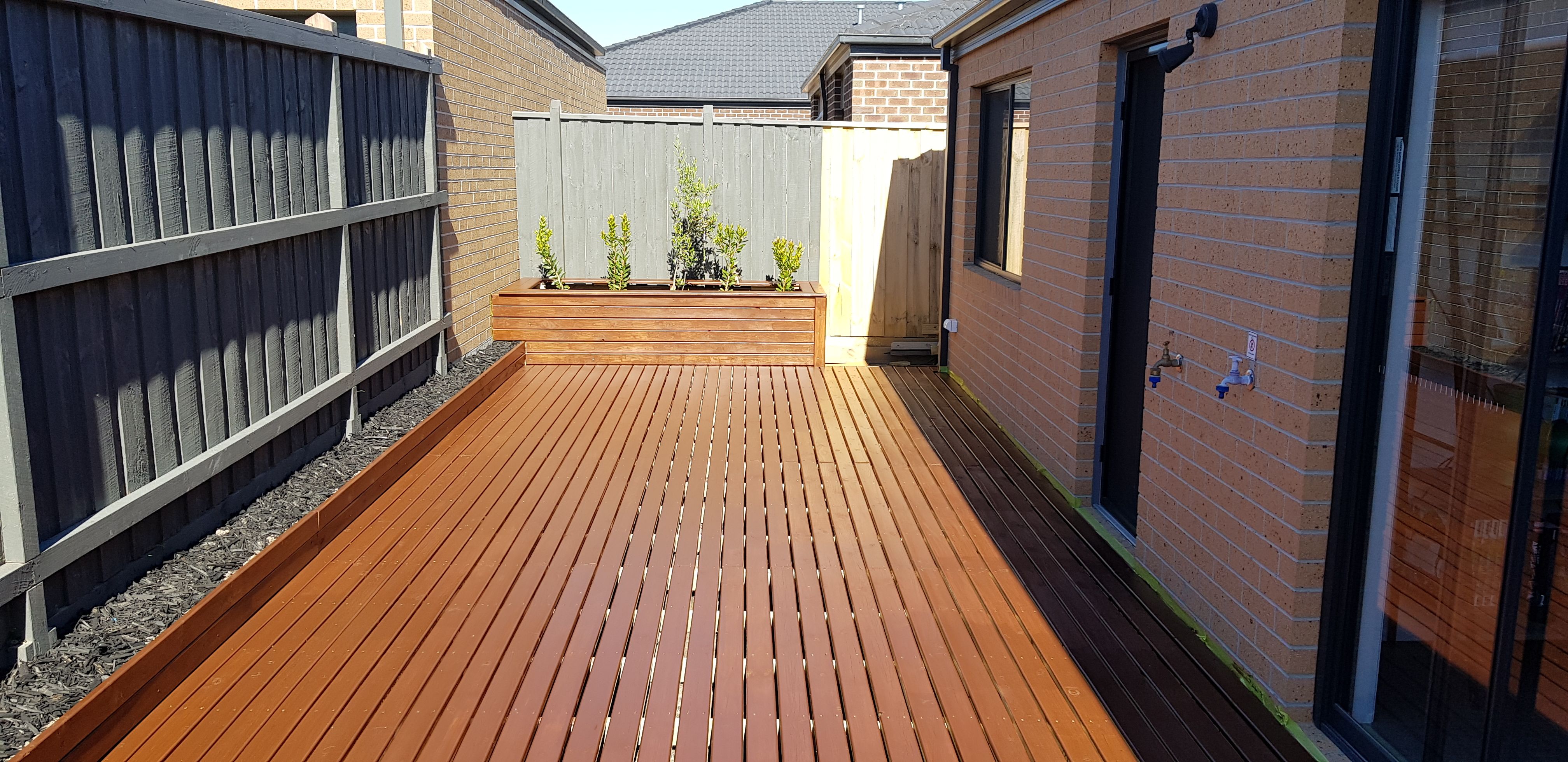 Planter box with decking timber cladding Bunnings community