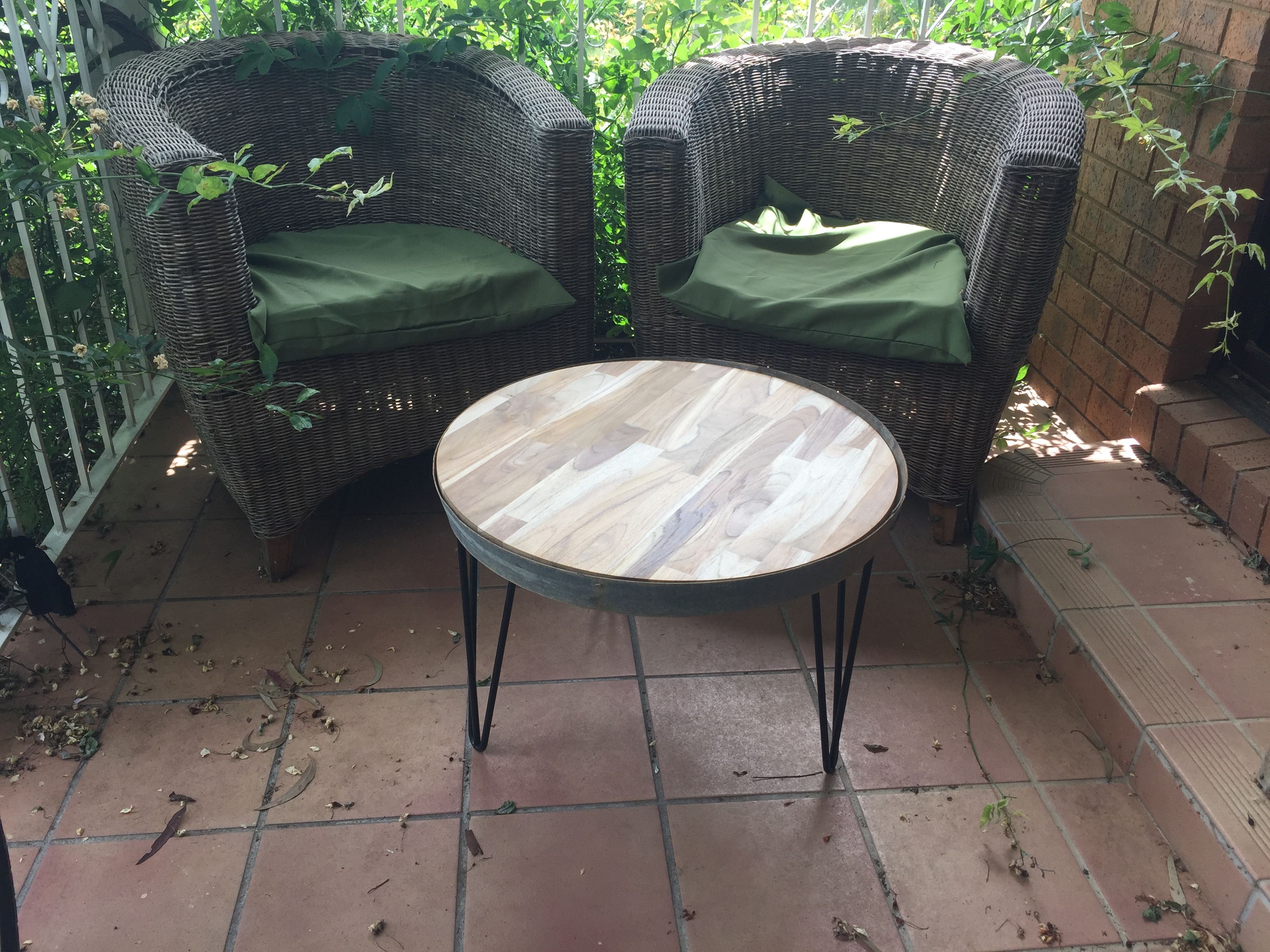 Recycled wine barrel table Bunnings community