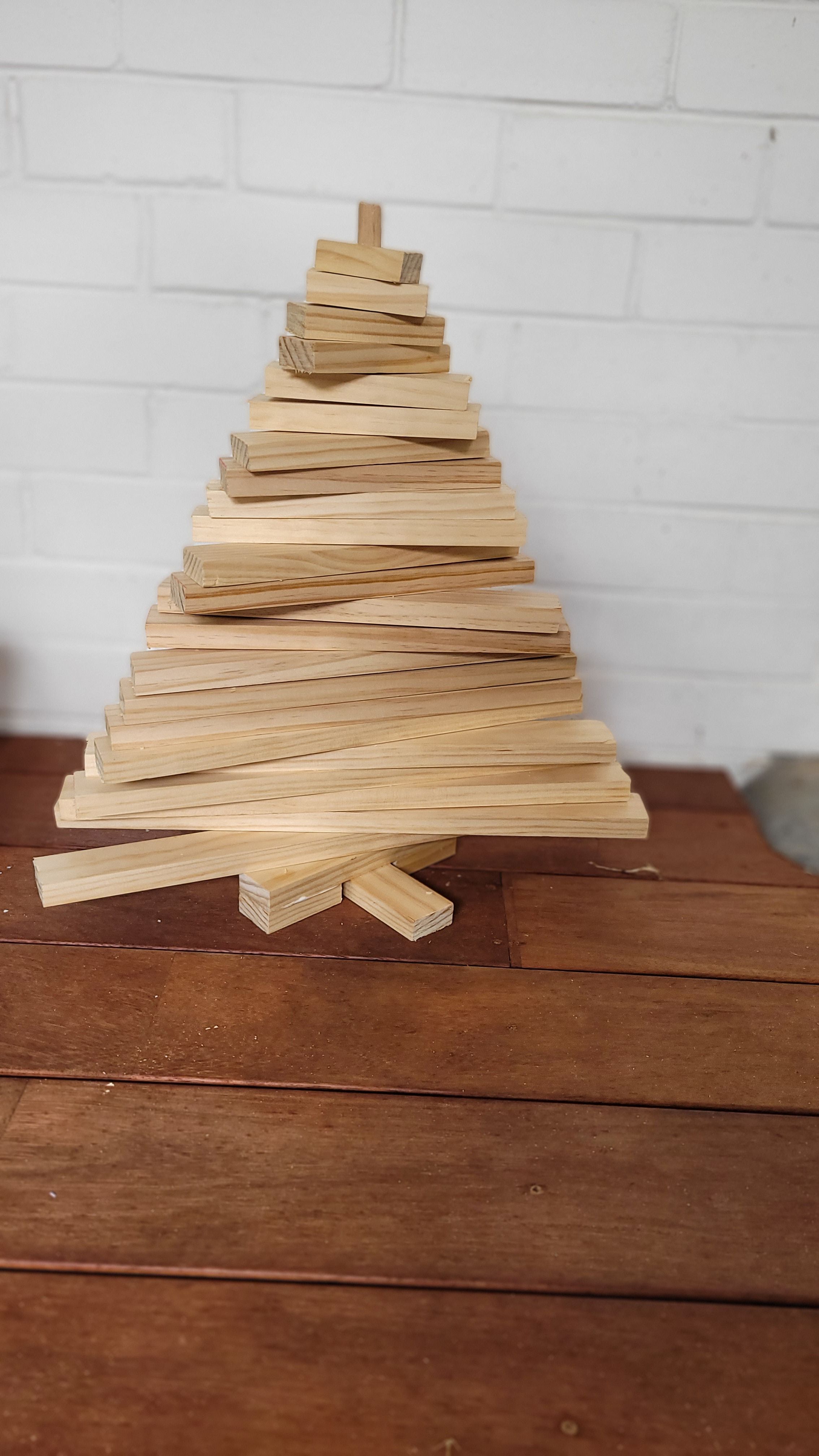 Recycled timber tabletop Christmas tree Bunnings community