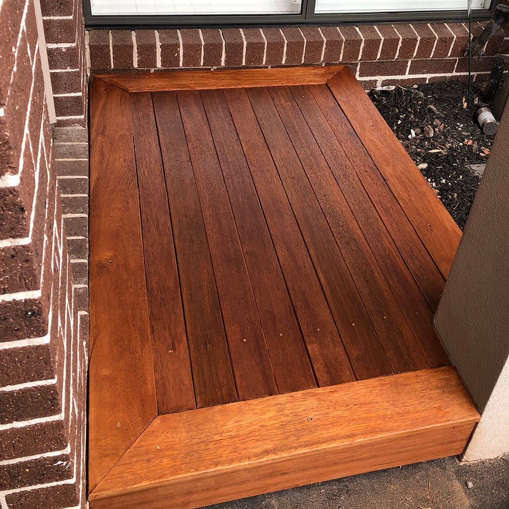 Merbau front porch deck by kelli