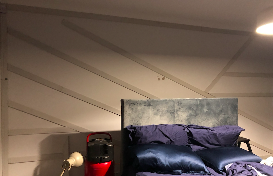 Bedroom feature wall using MDF moulding Bunnings community