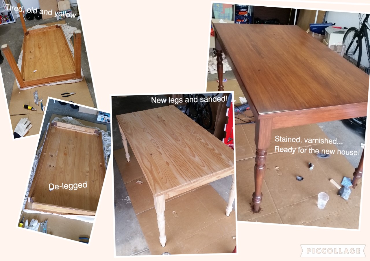 Recycled dining table Bunnings community