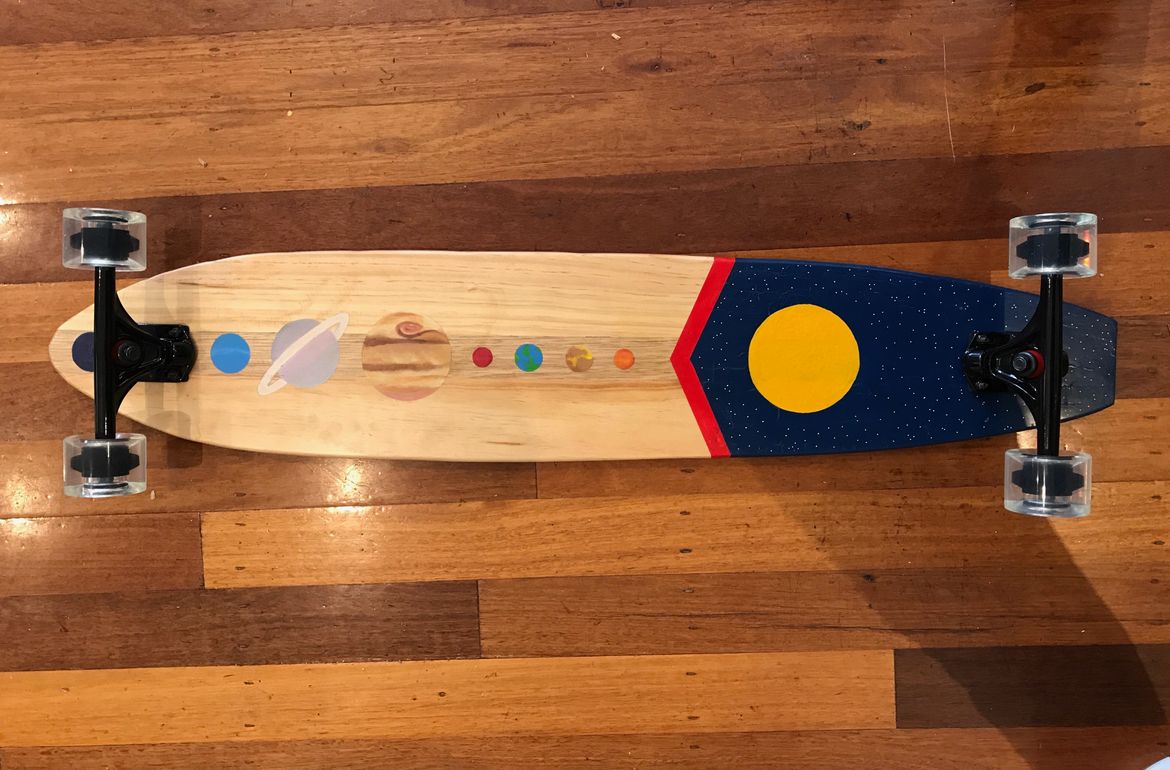 Used a biscuit joiner to join three pieces of wood.