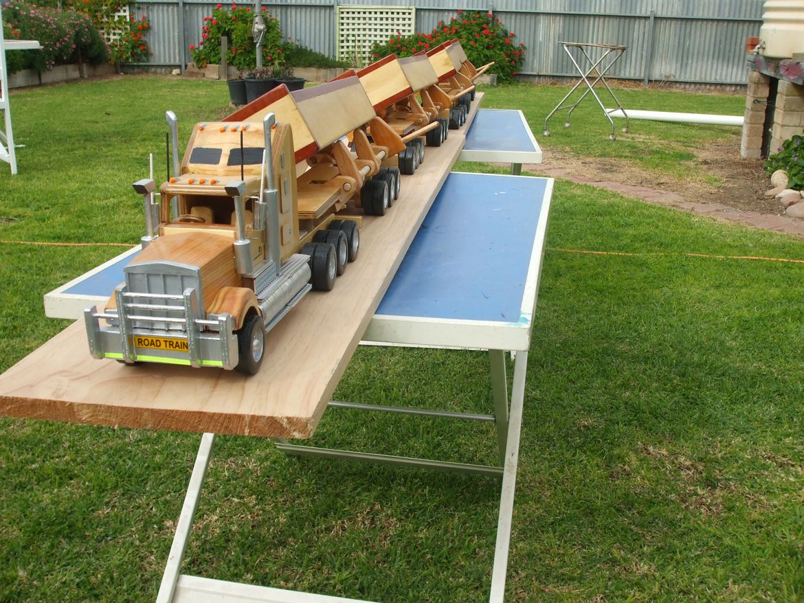 left side showing the trailers in un-loading position.