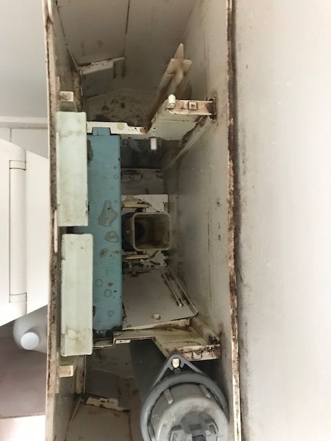 Overhead view with cistern lid removed