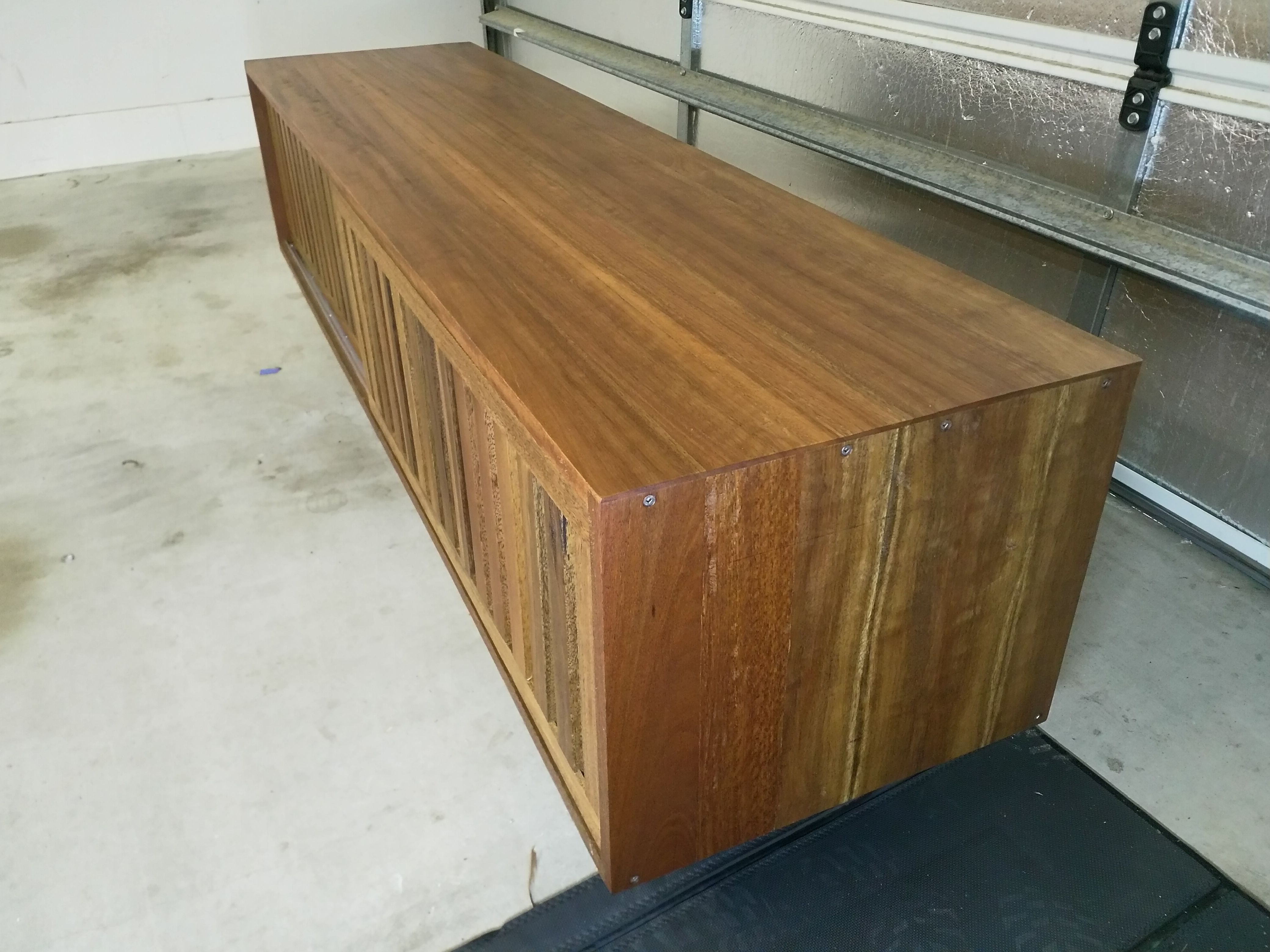 Spotted Gum TV unit using leftover decki... Bunnings community
