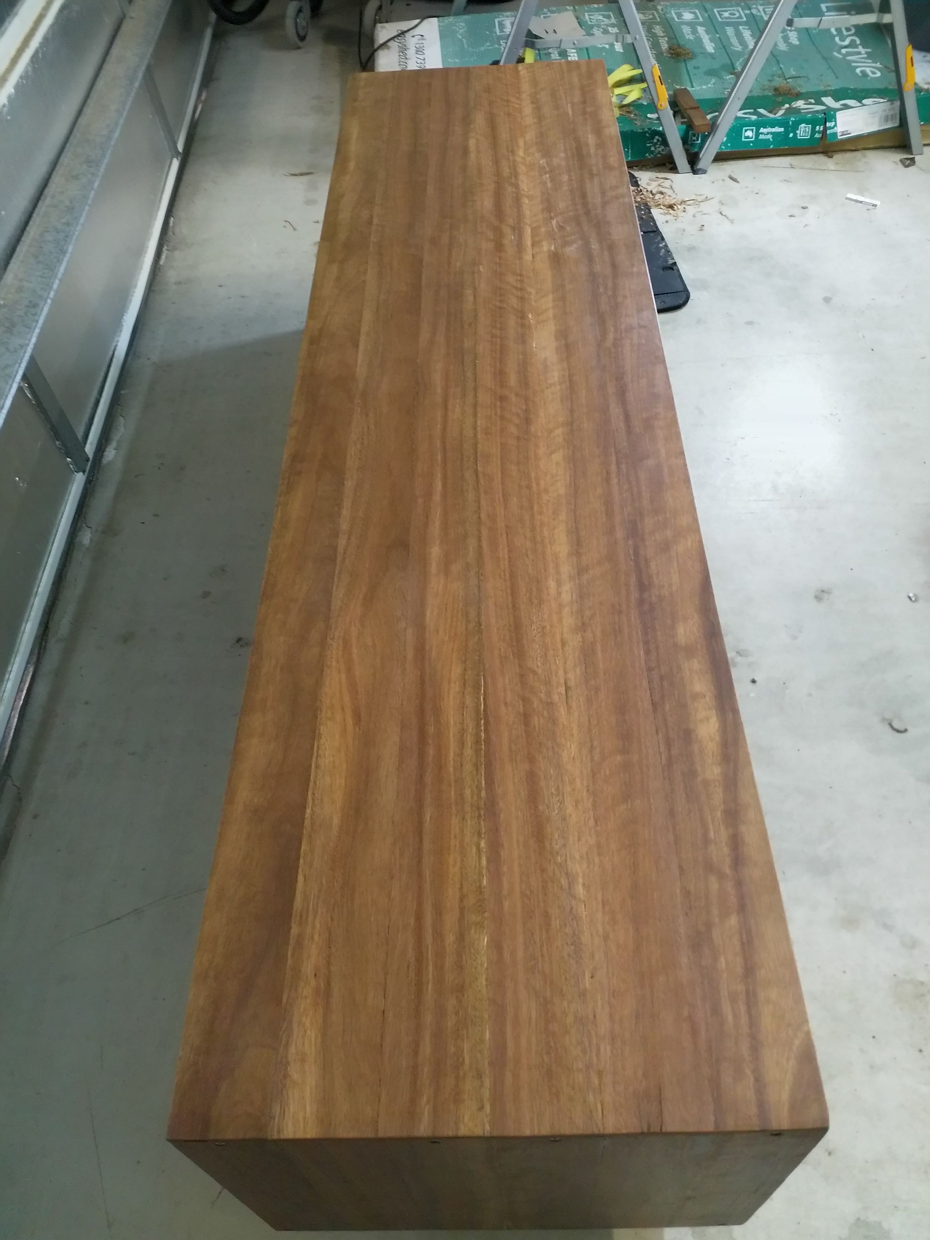 Spotted Gum TV unit using leftover decki... Bunnings community