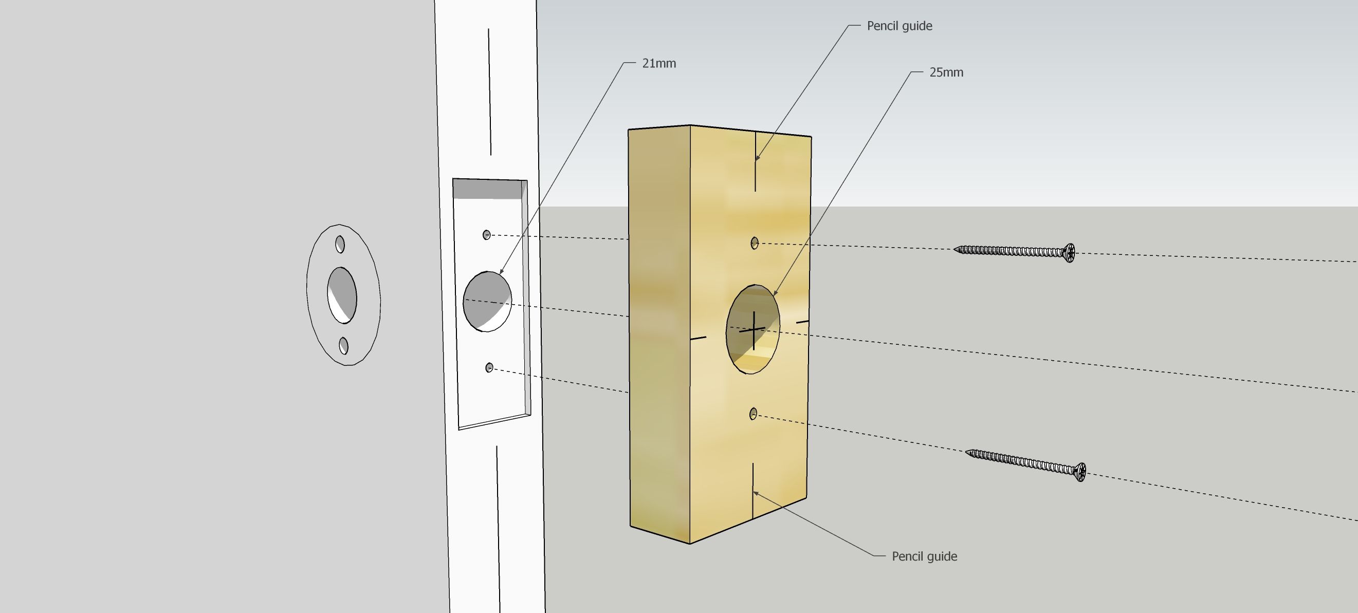 How to enlarge a hole in a door for a ne... Bunnings community